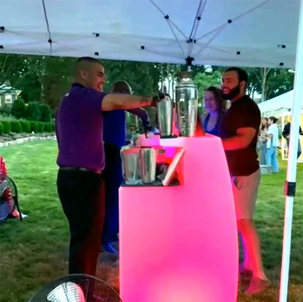 Professional mobile bartender NJ providing elite hospitality services at a luxury event