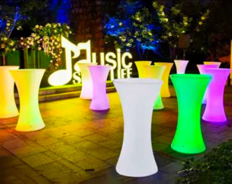 White LED Cocktail Table Rental New Jersey