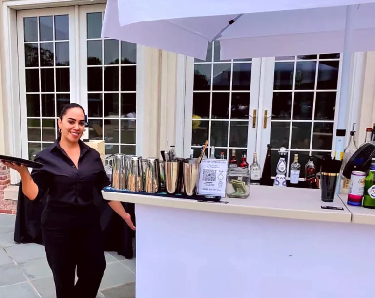 Uniformed event staff ready to serve