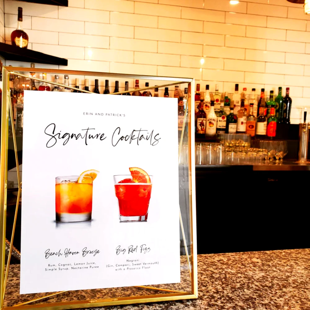 Cocktail Menu Wedding Bartender NJ